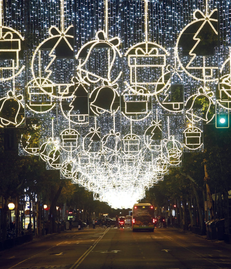 Holiday Motifs hanging of the wintry street